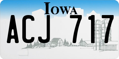IA license plate ACJ717