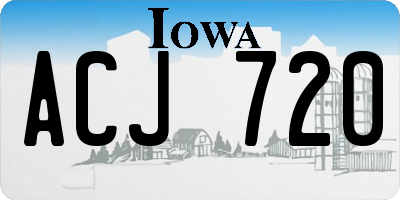 IA license plate ACJ720