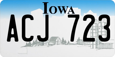 IA license plate ACJ723