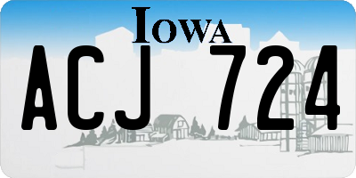 IA license plate ACJ724