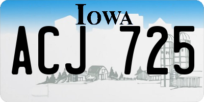 IA license plate ACJ725