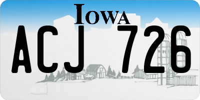 IA license plate ACJ726