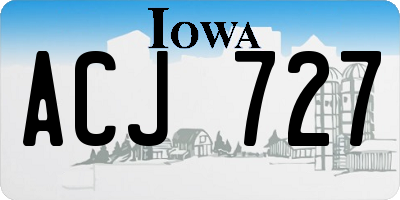 IA license plate ACJ727