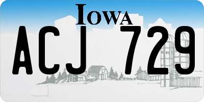 IA license plate ACJ729