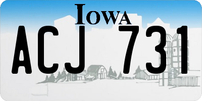 IA license plate ACJ731