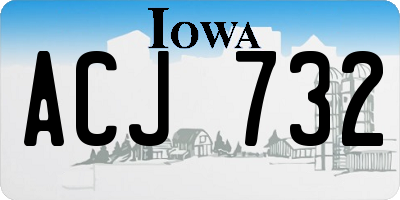 IA license plate ACJ732