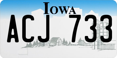 IA license plate ACJ733
