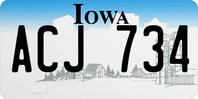 IA license plate ACJ734