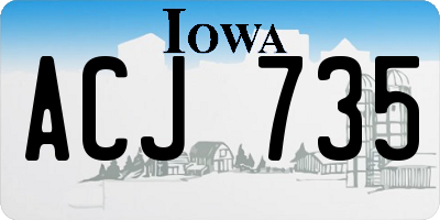 IA license plate ACJ735