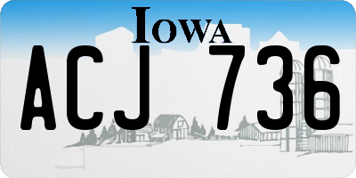IA license plate ACJ736