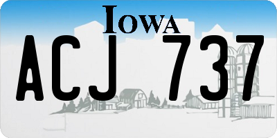 IA license plate ACJ737