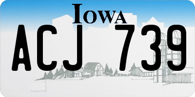 IA license plate ACJ739