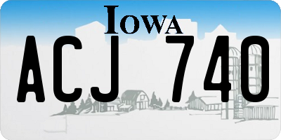 IA license plate ACJ740
