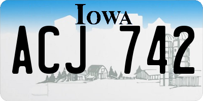 IA license plate ACJ742