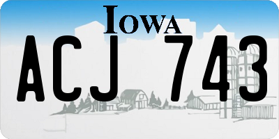IA license plate ACJ743