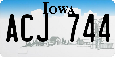 IA license plate ACJ744