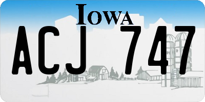 IA license plate ACJ747