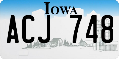 IA license plate ACJ748