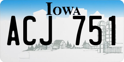 IA license plate ACJ751