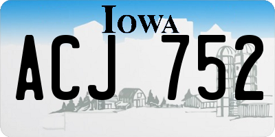 IA license plate ACJ752