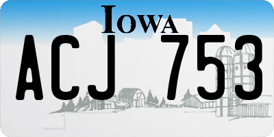 IA license plate ACJ753