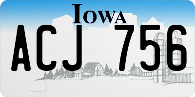IA license plate ACJ756