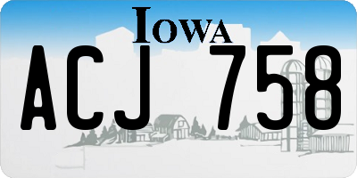 IA license plate ACJ758