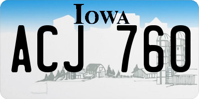 IA license plate ACJ760