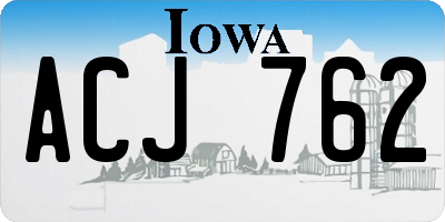 IA license plate ACJ762