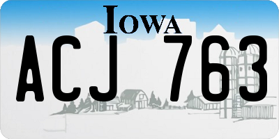 IA license plate ACJ763