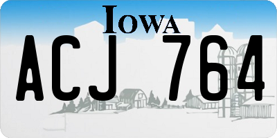IA license plate ACJ764