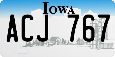 IA license plate ACJ767