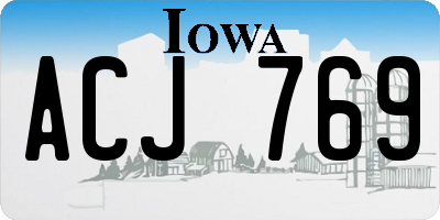 IA license plate ACJ769