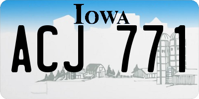 IA license plate ACJ771