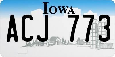 IA license plate ACJ773