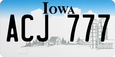 IA license plate ACJ777