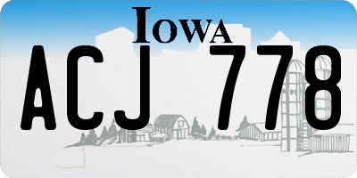 IA license plate ACJ778