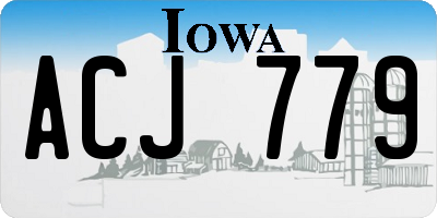 IA license plate ACJ779