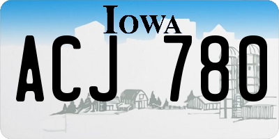 IA license plate ACJ780