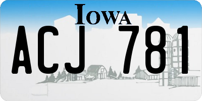 IA license plate ACJ781