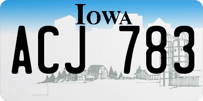 IA license plate ACJ783