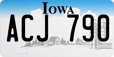 IA license plate ACJ790