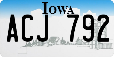 IA license plate ACJ792