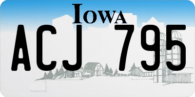 IA license plate ACJ795