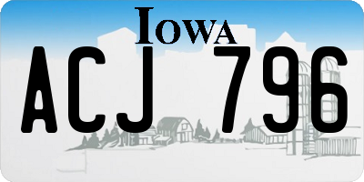 IA license plate ACJ796