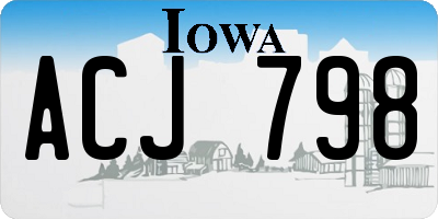 IA license plate ACJ798