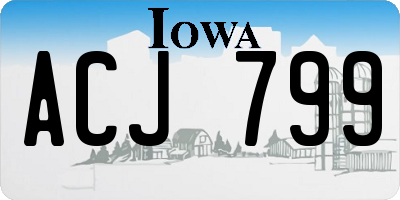 IA license plate ACJ799