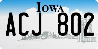 IA license plate ACJ802