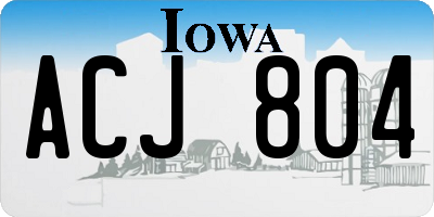 IA license plate ACJ804
