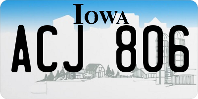 IA license plate ACJ806